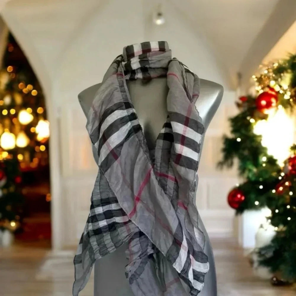 ✅Lightweight Plaid Scarf - Picture 1 of 15